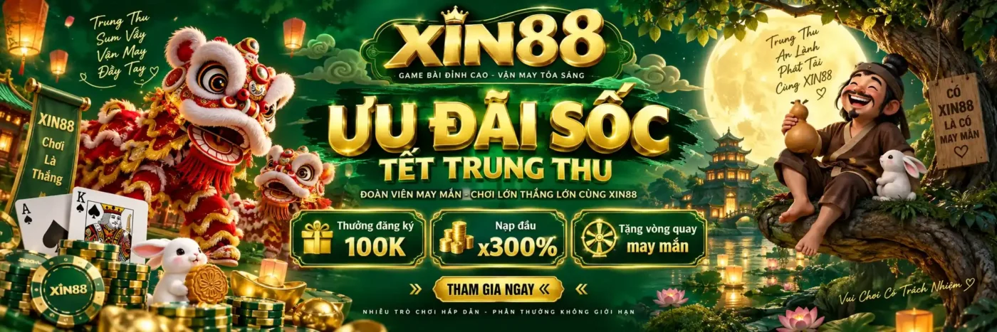 Xin88 13 banner xin88 khuyến mãi trung thu 2026